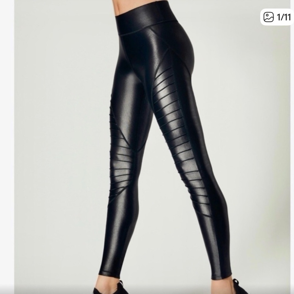 Carbon38 Black Moto Leggings